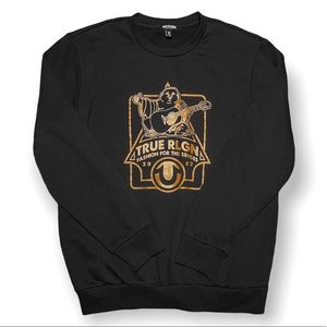 Medium Black True Religion Buddha Logo Graphic Crewneck